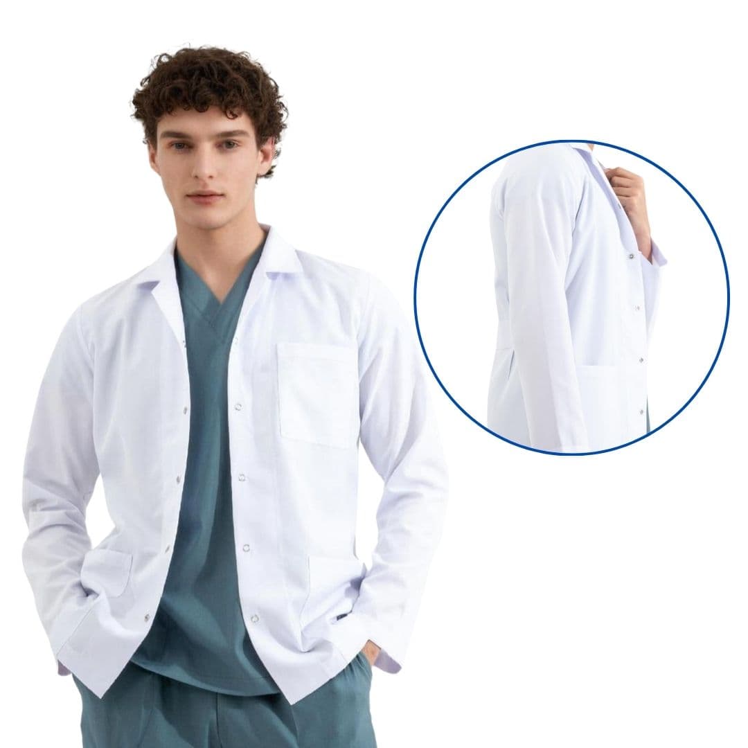 Kısa Boy, Uzun Kollu, Klasik Yakalı Doktor Önlüğü