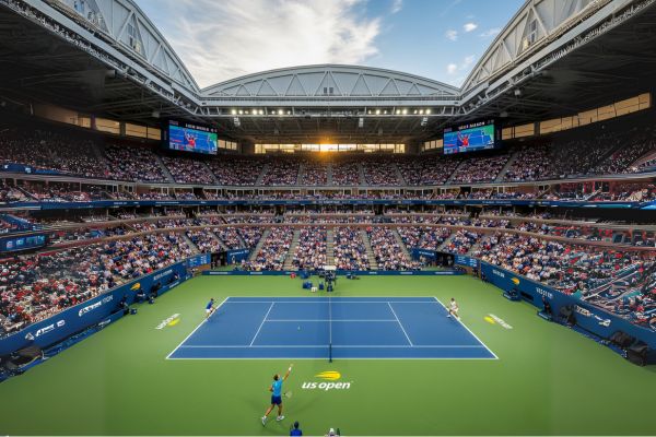 US Open Arthur Ashe Stadyumu'nda oynanan maç