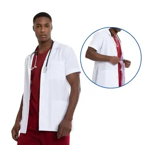Kısa Boy, Kısa Kollu, Klasik Yakalı Doktor Önlüğü, Renk: Beyaz, Beden & Boyut: Medium