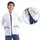 Short-Length, Long-Sleeve, Stand-Up Collar Doctor Coat, Color: White, Size: Medium Short-Length, Long-Sleeve, Stand-Up Collar Doctor Coat, Color: White, Size: Medium