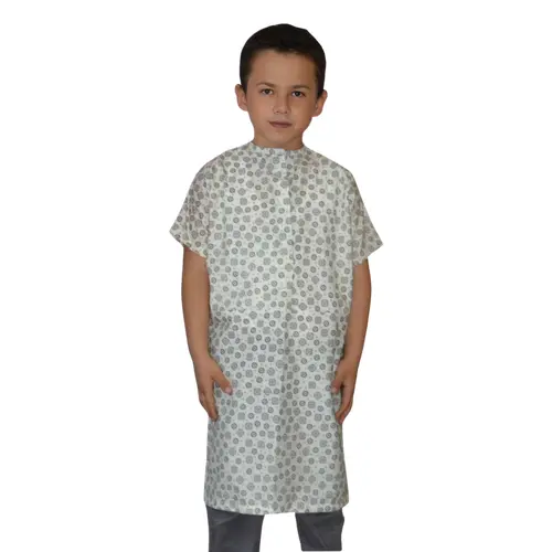 Patterned Patient Gown Child, Color: White, Size: X Large