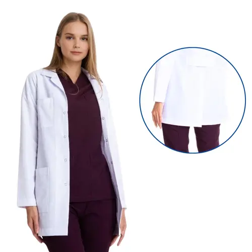 Normal Boy, Uzun Kol, Klasik Yaka Doktor Önlüğü, Color: White, Size: Medium
