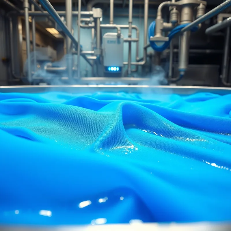 Endüstriyel boyahane ortamında yüksek sıcaklıkta yapılan polyester kumaş boyama teknikleri işlemi ve metal kaplar