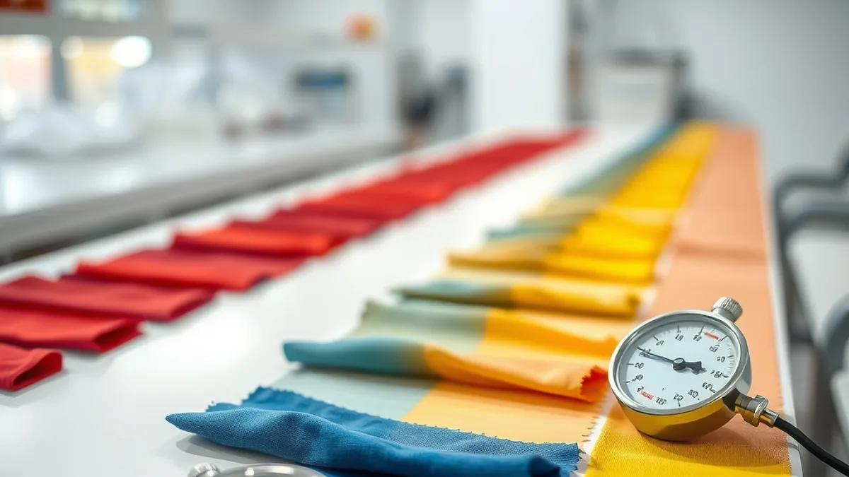 Kumaşlarda teknik bilgiler kapsamında renk sabitliği testinde solmuş ve canlı renkli kumaş numunelerinin karşılaştırılması