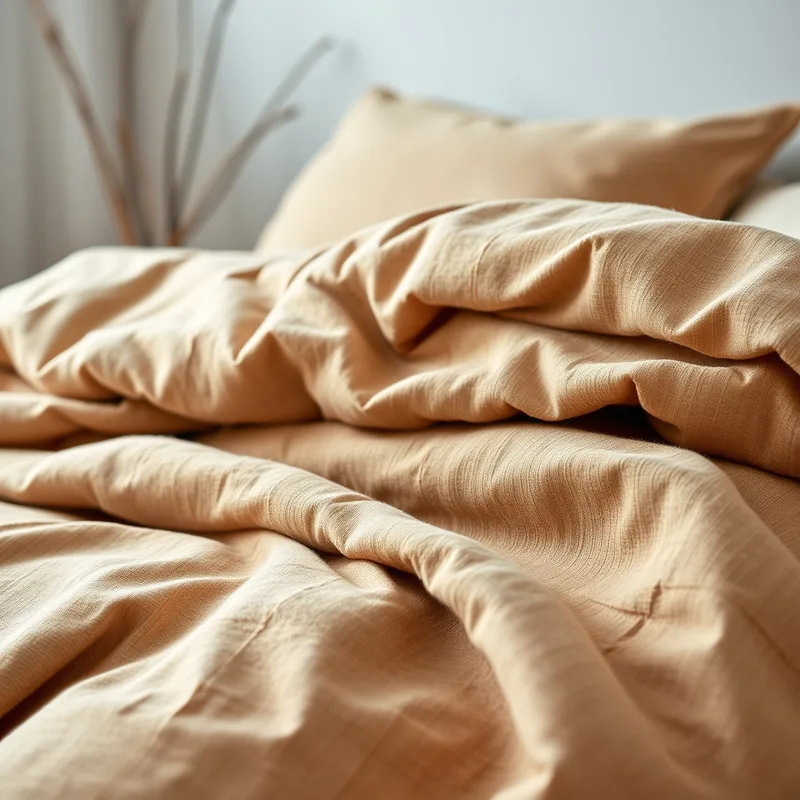 Isınma sağlayan koyu dokulu pamuk polyester kumaştan kışlık nevresim Örneği