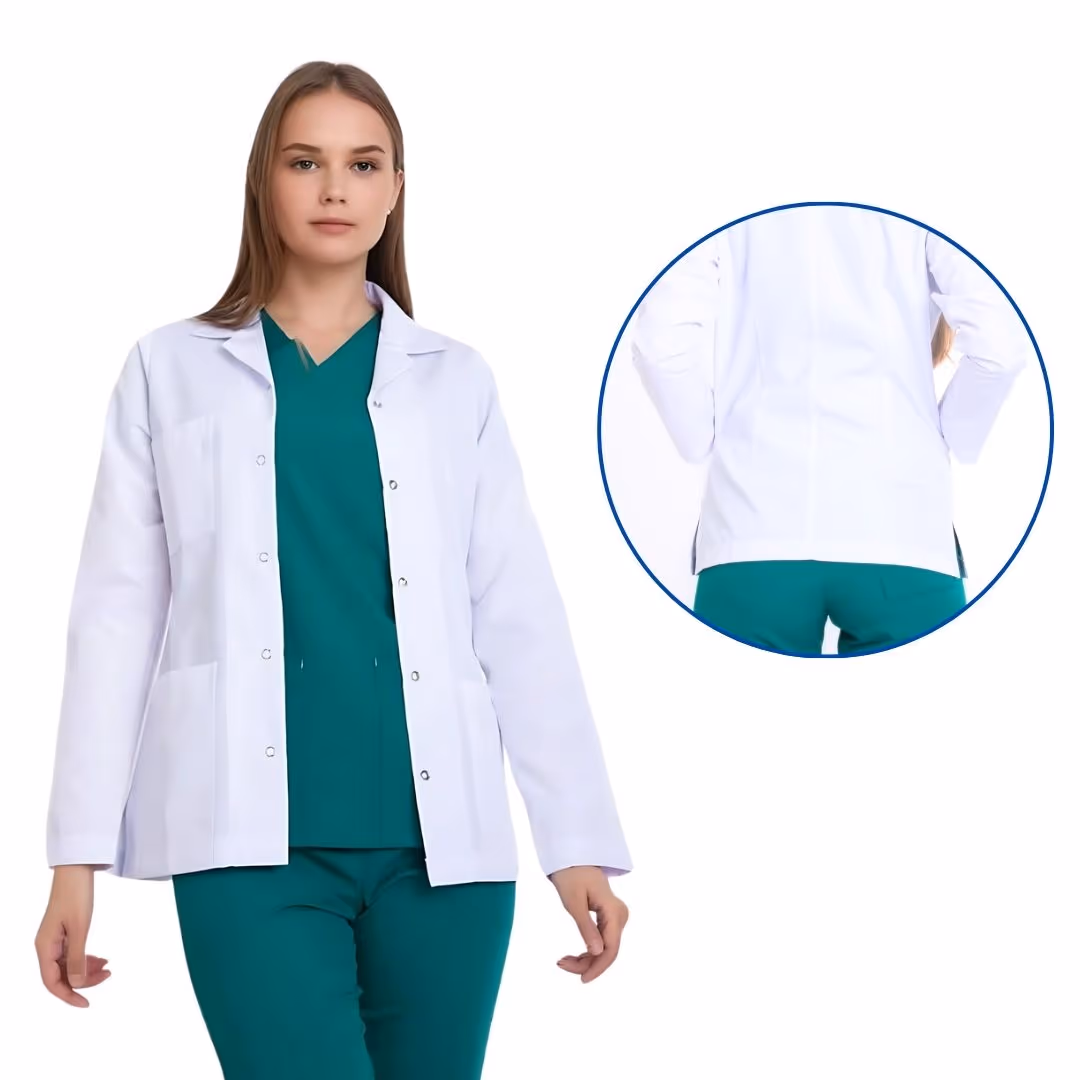 Kısa Boy, Uzun Kollu, Klasik Yaka Doktor Önlüğü